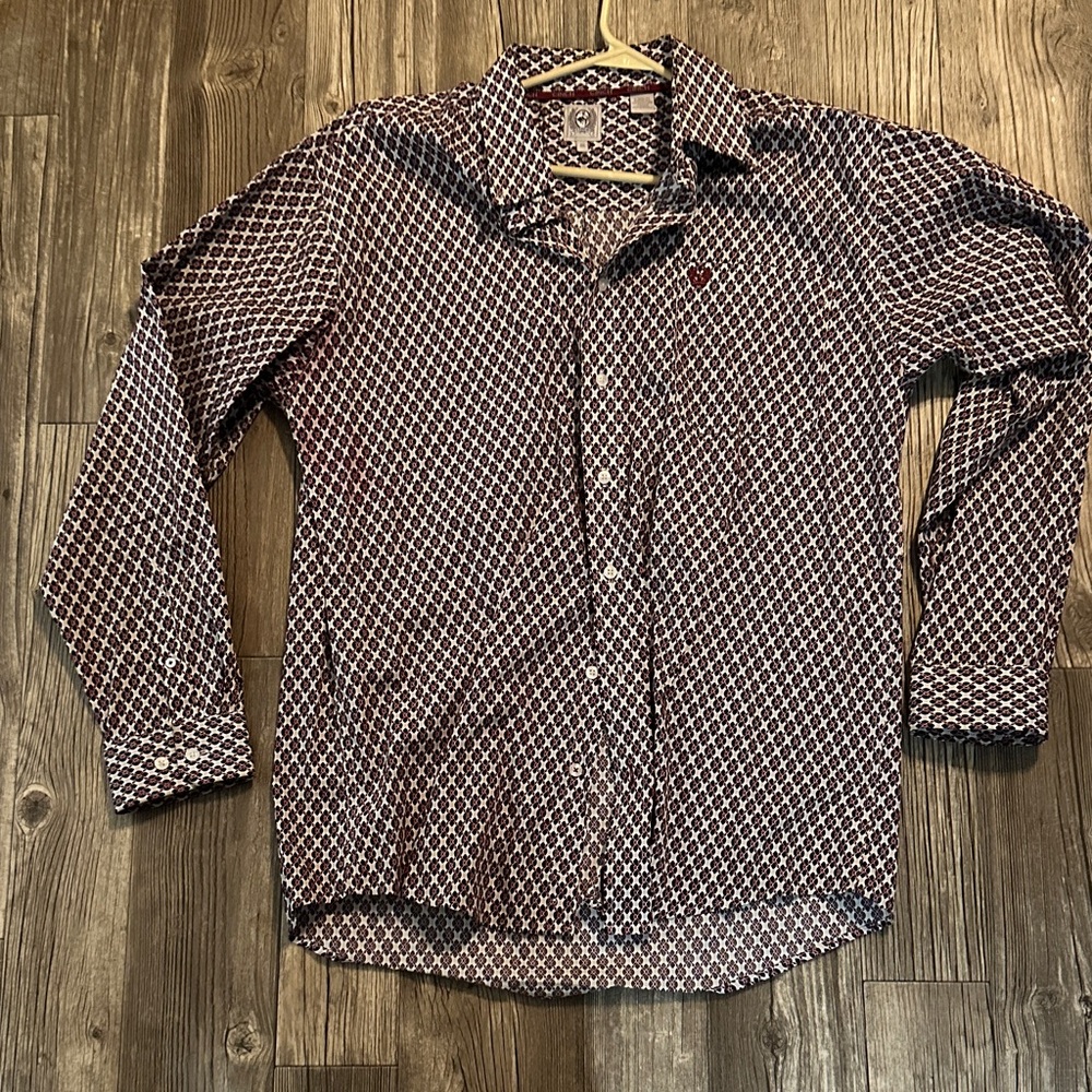 Cinch Men's Diamond Pattern Shirt - Black and White